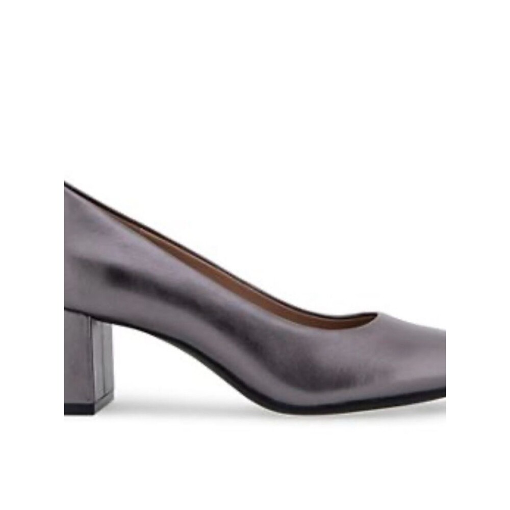 Areosoles Metallic Gray Block Heel Pumps - Women's Dress Shoes. New Size 8.5